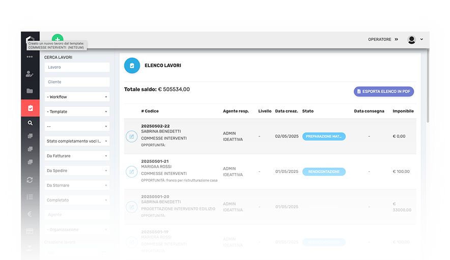 WORKFLOW PROGETTI