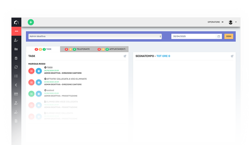 DASHBOARD OPERATORE