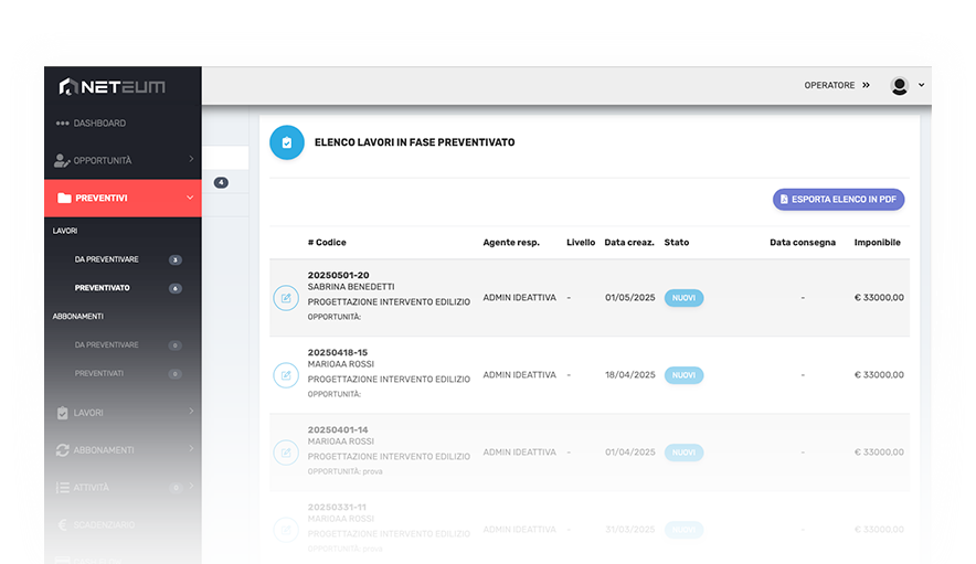 Gestione delle Vendite di  AGENZIE e STUDI